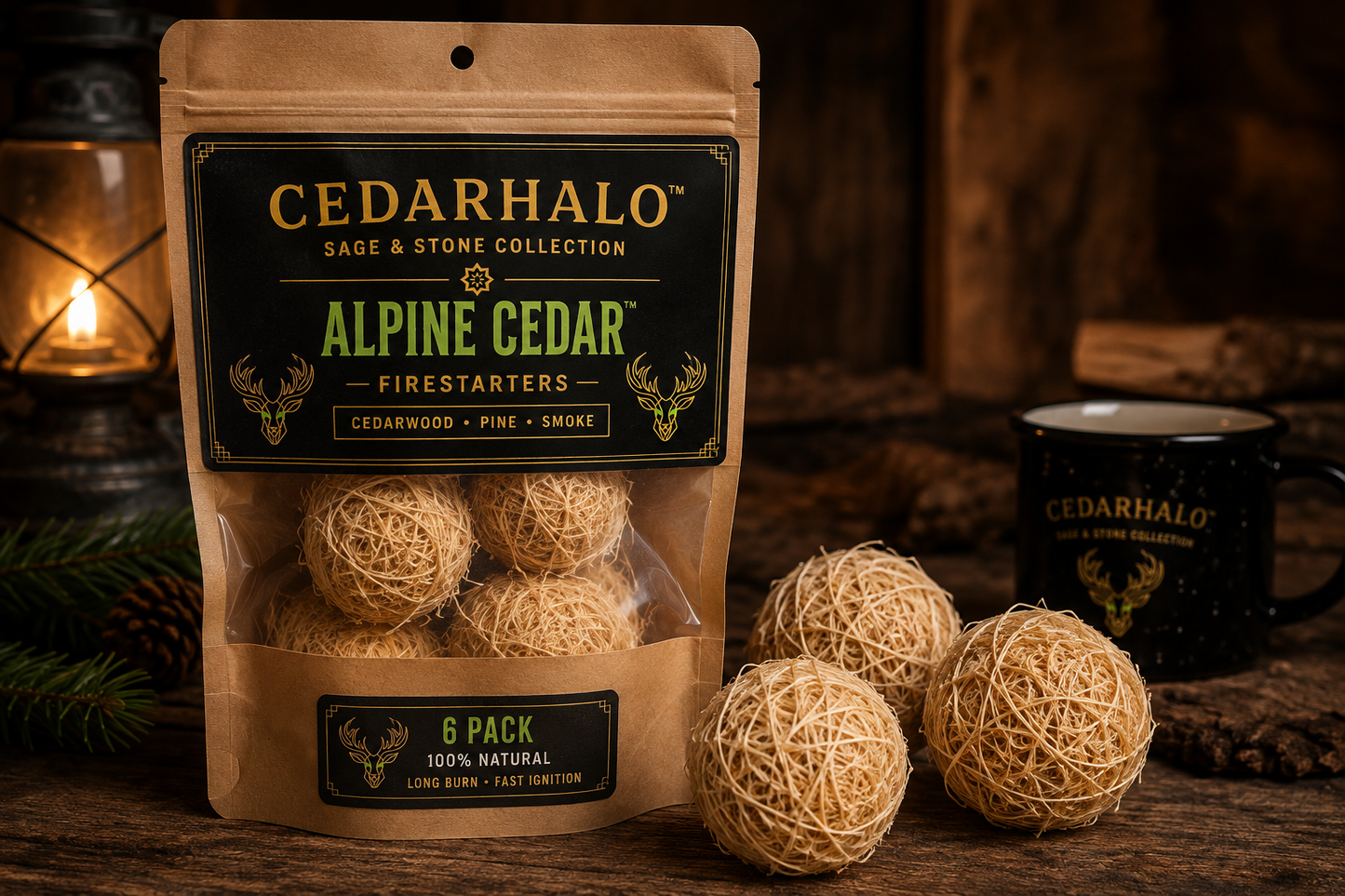 CedarHalo™ Handcrafted Fire Starters – 6 Pack